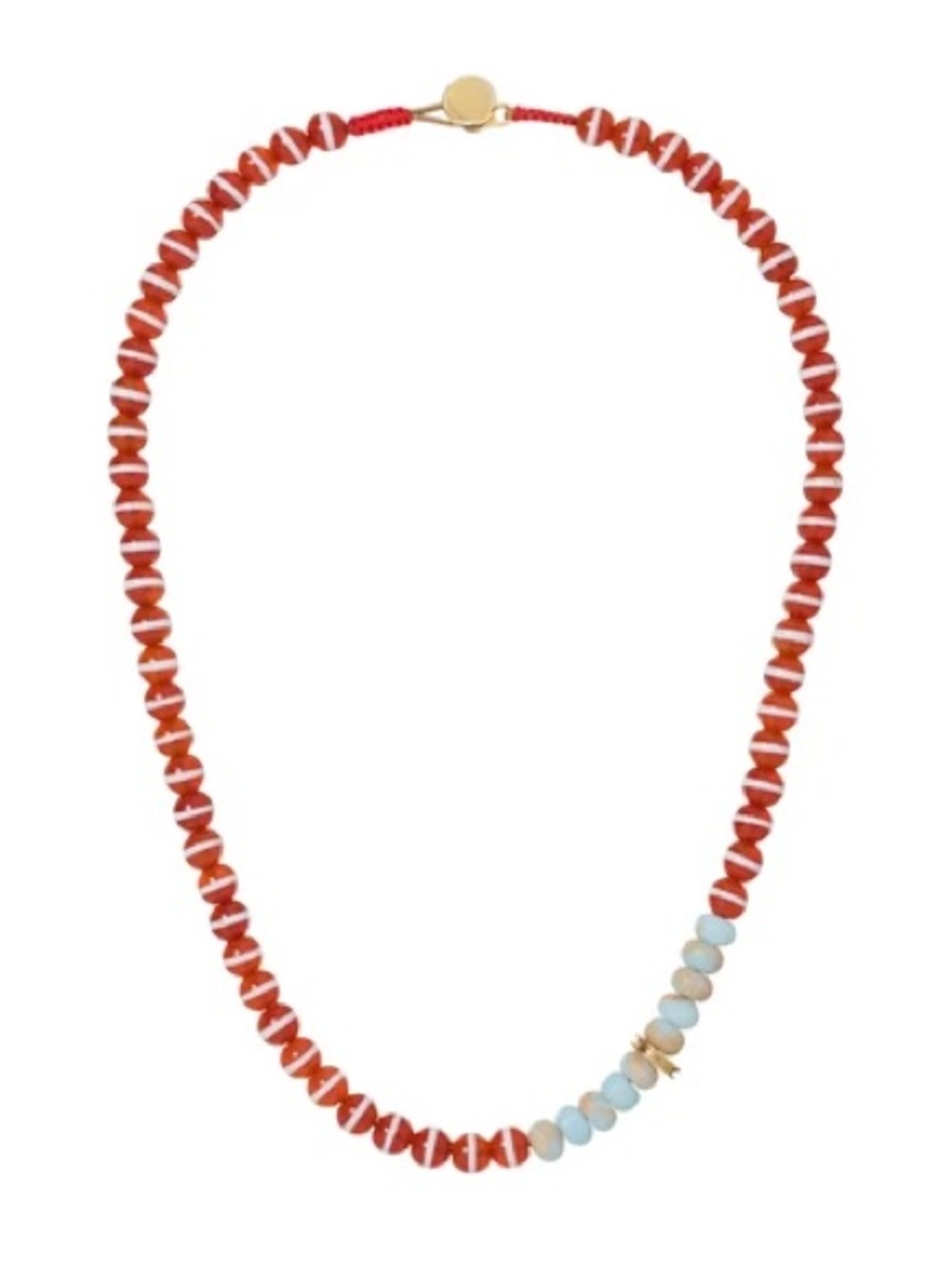 NWOT Roxanne Assoulin Striped Carnelian Agate Necklace